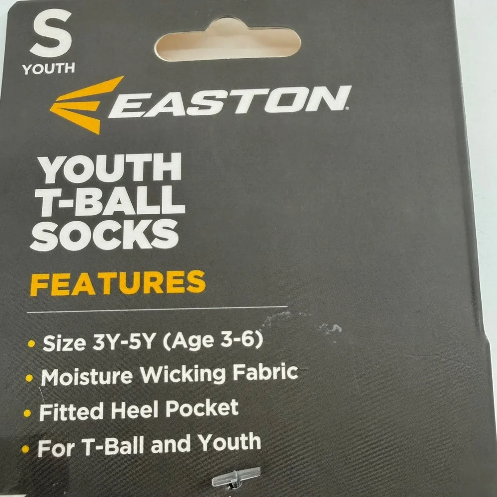 Easton Kids Small T-Ball Socks Blue Black Moisture Wicking 2 Pair Set Baseball